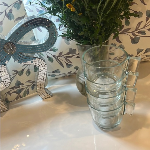 NWT IKEA Sophisticated Glass Drinkware Set of 4 mugs for coffee or tea - Picture 14 of 14